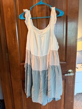 ANDREE BY UNIT Girls Tiered Sleeveless Dress in White, Blush, Gray